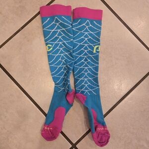 Pro Compression Blue and Pink Patterned Women's Socks
